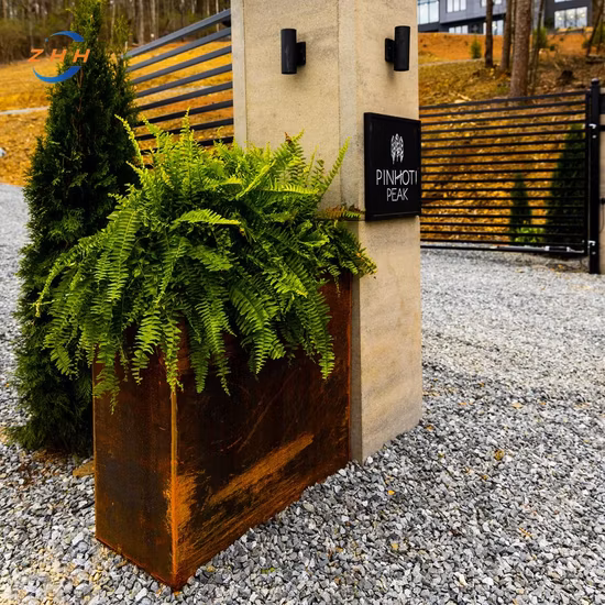 Large Square Metal Planter Corten Steel Flower Pot