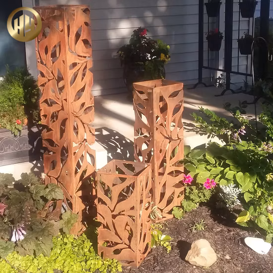 Corten Steel Rusty Garden Outdoor Metal Decoration Landscape Light Cover